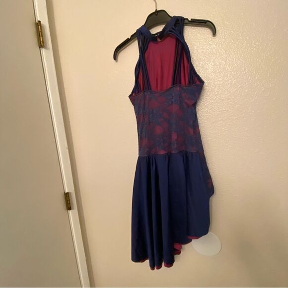 WEISSMAN Elite Dance Costume navy pink lace This Years Love 11227 MA adult - Picture 4 of 12